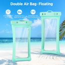 CACOE Floatable Waterproof Phone Pouch 2 Pack Up to 7.0",Black+Green photo 3