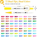 Caliart 72 Colors Double Tip Brush Pen Art Markers for Adult Coloring Books | White | 1 Count (Pack of 72) — 2