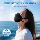 Borje KN95 Face Masks for Adults 50 Pack,5-Ply Black Disposable Face Mask Against PM 2.5 Smoke & Dust, Filtration Efficiency 95% — 2