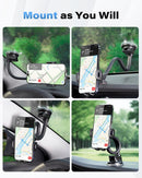 1Zero Solid Car Truck Phone Mount Holder with 14-Inch Gooseneck Long Arm | Black Mirror Surface with Silver Ring photo 5