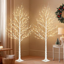 PABIPABI Birch Tree with LED Lights, 6ft Lighted Christmas Trees Outdoor — 2