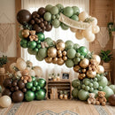 Sage Green Brown Safari Balloons, 60PCS Dusty Olive Green Coffee Beige Metallic Gold Eucalyptus Latex Balloon, Camo Army Hunting Balloons for Woodland Baby Shower Birthday Party Decorations Supplies | 12inch-60pcs — 4