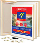 4 Pack 18 x 24 inch Floater Frame Canvas –Gallery Wrapped Canvas Set | Light Brown | 4pk-18x24 in — 1