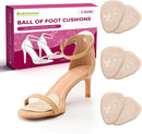 3-Pair Ball-of-Foot Cushions for High Heels Sandals Women - Bukihome Soft Gel Metatarsal Pads for Forefoot Pain Relief, Invisible Shoe Inserts Non-Slip Prevent Foot Sliding Forward (Beige) 1