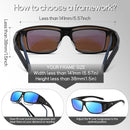 Polarized Fit Over Glasses Sunglasses for Men Women Driving Square Wrap Around Shades UV Protection Sun Eyewear PT2006 | 2pcs(black/Gray+black/Mirrorblue) | 62 Millimeters — 5