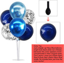 TONIFUL 6 Set Metallic Blue Silver Balloon Stand Centerpieces for Table | Metallic Blue Silver-6 | 6 Set Balloon Stand — 2