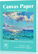 Prudiut Canvas Paper Pad 9x12 in, 25 Sheets, 200 GSM, Glue Bound | 9”x12” — 1