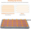 INVENHO Heated Cat Bed, Waterproof Adjustable Temperature Dog Cat Heating Pad with Timer, Indoor Pet Heating Pad for Cats Dogs Electric Pads for Dogs Cats, Pet Heated Pad (S: 18" x 16") — 2
