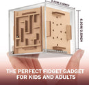 Handheld Fidget Game for Kids and Adults - 6-Sided Wooden Puzzle Cube Fidget Toy for Anxiety Relief - Fun Maze Toys for Travel - 3D Brain Teaser Cube for Christmas Stocking Stuffers — 2