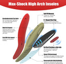Plantar Fasciitis Insole Arch Support Inserts Women Men for All Day Comfort - Red — 5