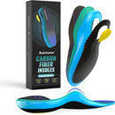 Bukihome Carbon Fiber Insoles -（1 Pair） High Arch & Rigid Support - Extra Energy Return - Non-Cleated Shoes - Running, Hiking - Injury Prevention - Volleyball, Basketball, Racquet Sports - XL - Lake Blue — 1