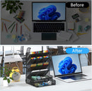 BOHDK Pen Organizer for Desk, Multi-Functional Desk Organizer, Wall Mount Pen Holder with Drawer for School, Office, Home, Art Supplies, Black — 4