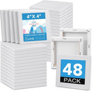 ESRICH Mini Canvases for Painting 4x4 Canvas Value Pack of 48PCS, 2/5In Thickness Small Canvas, Great for School Projects, Kids Birthday Party and Wall Decoration, White | 4x4in-48 Packs — 1