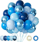 Blue Balloons Metallic Blue Balloon, 60Pcs 12Inch Chrome Blue Balloons Kit Macaron Light Pearl Navy Blue Latex Balloons for Birthday Wedding Party Decoration — 1