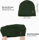 Wmcaps Winter Beanie for Men Women, Soft Warm Fleece Lined Knit Hat - Army Green — 3