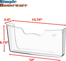 Simple Houseware Clear Wall Mount Single Pocket Hanging File Holder, 3-Pack — 3