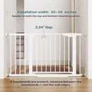 Cumbor 30-46" Baby Gate for Stairs, Auto Close Dog Gate for Doorways White
