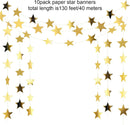 Glitter Star Garland Banner Decoration, 130 Feet Bright Star Hanging Bunting Banner Backdrop for Engagement Wedding Baby Shower Birthday Christmas Party Decor (Gold) — 3