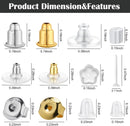 12 Styles 600 Pcs Earring Backs for Studs, Clear Plastic Earrings Hypoallergenic Metal Rubber Silicone Earring Backs… — 5
