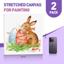 ESRICH Stretched Canvas for Painting 12x12 Inch, 2 Pack Blank Canvas -5/8 in Profile Primed Cotton White Canvases for Painting for Oil & Acrylic Paint — 2