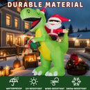 8FT Christmas Inflatables Santa Claus Riding Dinosaur Decorations Outdoor — 5