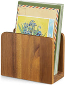 Acacia Wood Mail Organizer, Mail Holder for Desk, Letter Holder for Countertop, Small Envelope Holder, Desk Organizers and Accessories for Home Office — 1