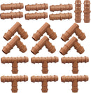 Irrigation Fittings Kit for 1/2"(.600" ID) Tubing,20 Pieces Set-8 Couplings, 6 Tees,6 Elbows - Barbed Connectors for Drip or Sprinkler Systems | 20P-Set — 1