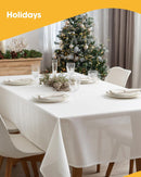 Niuara White Plastic Table Cloth - 4 Pack 54" × 108" Rectangle Disposable Tablecloths for 6FT Tables, Table Cover for Party, Holiday & Gathering Use | 54" x 108" - 4 Packs — 7
