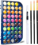 GETHPEN 48 Colors Watercolor Paint Set, 3 Brushes 1 Water Color Brush pen | Blue — 1