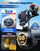 【Upgraded Strongest Suction & Pro Military-Grade Certs 】Ultimate Car Phone Mount【360°Rotatable Suction】Cell Phone Holders Truck Stand for Dashboard Windshield Vent for iPhone 17 Pro Max Samsung,Black photo 3