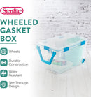 Sterilite 120 Qt Wheeled Gasket Box, Stackable Storage Bin with Latching Lid, Handle and Tight Seal, Plastic Container with Clear Base and Lid, 1-Pack — 2