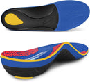 WalkHero Plantar Fasciitis Pain Relief Insoles, High Arch Support Inserts - Deep Blue Red — 1