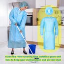Xuhal 50 Set Disposable Isolation Gown and Bouffant Cap Set, Blue — 6