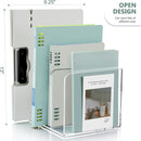 SANRUI Acrylic Magazine Holder Desk Organizer Workspace Sorter Clear 3 Slot — 3