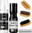 Nubuck & Suede Dye Black – 2-in-1 Cleaner & Color Restorer with 3 Brushes & Applicator – Renew Faded Shoes, Boots, Jackets, Purses, Car — 1