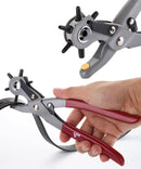 UNCO Leather Punch Tool with Multi-Hole Sizes, Belt & Leather Puncher | Red — 1