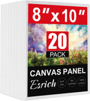 ESRICH Canvas Boards for Painting, 20 Pack Canvases for Painting 8x10 Cotton Primed Acid Free Blank Canvas Panels for Oil Paint, Watercolor, Acrylic Paint, Gouache and Tempera. | 8x10in — 1