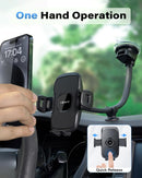 1Zero Solid Car Truck Phone Mount Holder with 14-Inch Gooseneck Long Arm | Faux Leather Surface with Black Ring photo 3