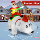 7FT Christmas Inflatable Santa Claus Riding Bear with Shaking Head and LED Lights,Christmas Blow up Yard Decorations with Recording function and Music for Xmas Holiday Party Indoor Garden Lawn — 2