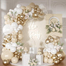 White and Gold Balloon Garland Arch Kit Sand White Balloons | White Gold — 1