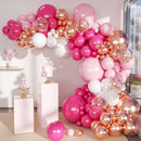 MEBAY Rose Red Pink Champagne Balloon Arch Garland Kit, 146 Pcs Hot Pink Confetti Rose Gold Tender Pink White Balloons for Graduation Birthday Party Baby Shower Wedding Decorations | 146-champagne-tender Pink-white-hot Pink-confetti — 1