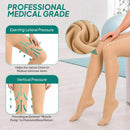 Compression Pantyhose for Women 20-30mmhg Closed Toe for Edema | Beige | Medium — 4