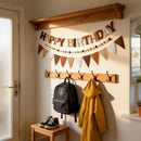 3D Happy Birthday Banner, Pre-Strung Felt Party Decorations (Brown) | Brown White — 6