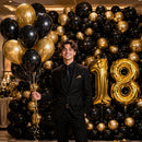 Black Balloons 100 Pack, 12 Inch Round Latex Party Balloons, Black Balloon Helium, Black Themed Graduation Halloween Birthday New Years Backdrop Prom Party Decorations — 3