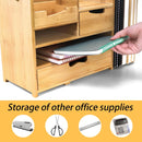ZOOFOX Bamboo Desk Organizer with Adjustable File Holder, Mail Organizer Countertop with Drawer, 4-Tier Desktop Organization and Desk Accessories for Home Office School Supplies, No Assembly Required — 5