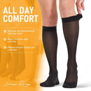 BSERA 2 Pairs Sheer Compression Socks for Women 15-20 mmHg Knee High | Black | X-Large — 5