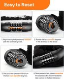 Sportneer Bike Lock: 5 Digit Combination High Security Anti Theft Bike Chain Lock - 3.2/3.6/4ft Heavy Duty Keyless Bicycle Lock for Bike, Motorcycle, Scooter, Door & Gate - 4/6mm Thick, Easy to Use — 6