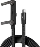 chubbycable 240W Braided USB C Cable with Foldable Stand, Black, 4.9FT 1