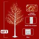PABIPABI Birch Tree with LED Lights, 6ft Lighted Christmas Trees Outdoor — 5