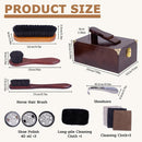 10 Pcs Deluxe Shoe Shine Box Set & Shoe Care Polish Kit with Foot Rest, Wooden Care Tools Storage Box Perfect for Multi- Leather Shoes — 2